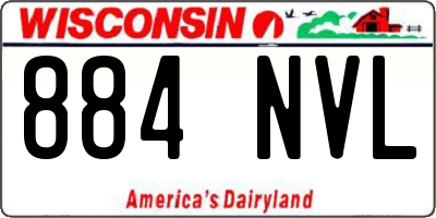 WI license plate 884NVL