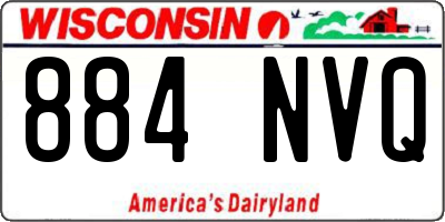 WI license plate 884NVQ
