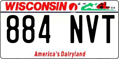 WI license plate 884NVT