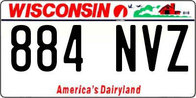 WI license plate 884NVZ