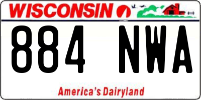 WI license plate 884NWA