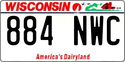 WI license plate 884NWC