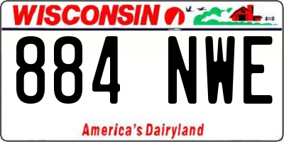 WI license plate 884NWE