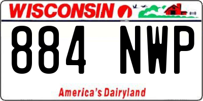 WI license plate 884NWP