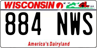 WI license plate 884NWS