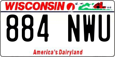 WI license plate 884NWU