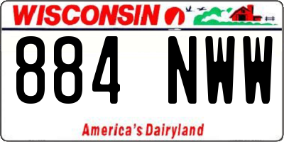 WI license plate 884NWW
