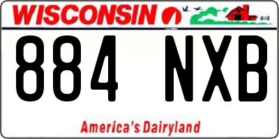WI license plate 884NXB