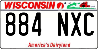 WI license plate 884NXC