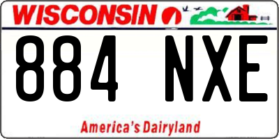 WI license plate 884NXE
