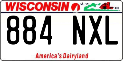 WI license plate 884NXL