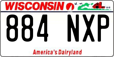 WI license plate 884NXP