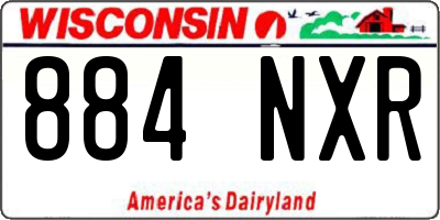 WI license plate 884NXR