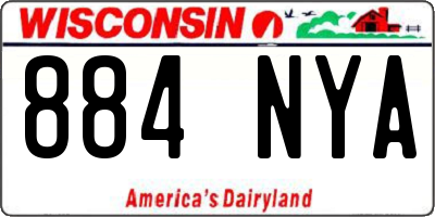 WI license plate 884NYA