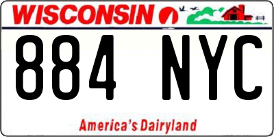 WI license plate 884NYC