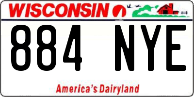 WI license plate 884NYE