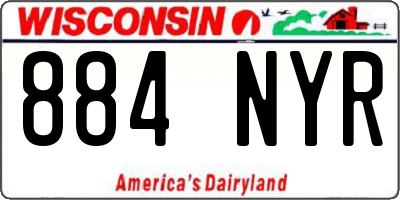 WI license plate 884NYR
