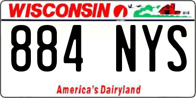 WI license plate 884NYS