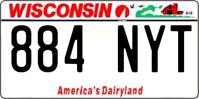 WI license plate 884NYT