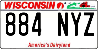 WI license plate 884NYZ