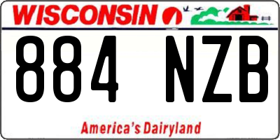 WI license plate 884NZB