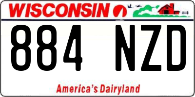 WI license plate 884NZD