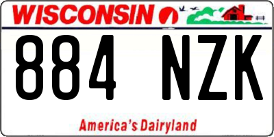 WI license plate 884NZK