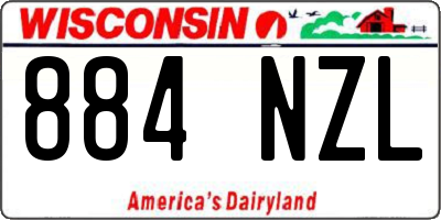 WI license plate 884NZL
