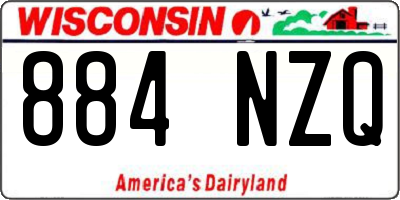 WI license plate 884NZQ