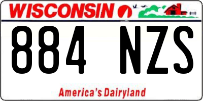 WI license plate 884NZS