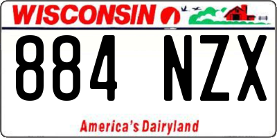 WI license plate 884NZX
