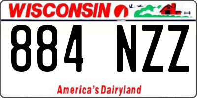 WI license plate 884NZZ