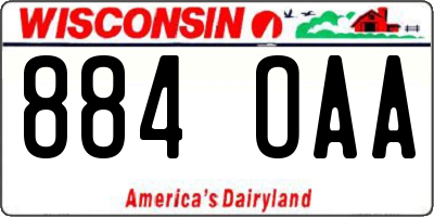 WI license plate 884OAA