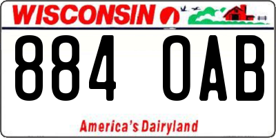 WI license plate 884OAB