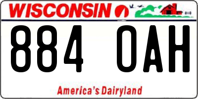 WI license plate 884OAH