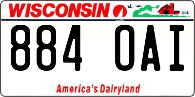 WI license plate 884OAI