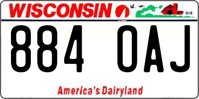 WI license plate 884OAJ