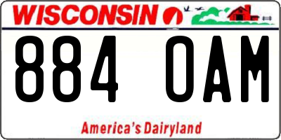 WI license plate 884OAM