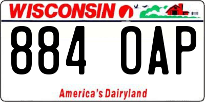 WI license plate 884OAP