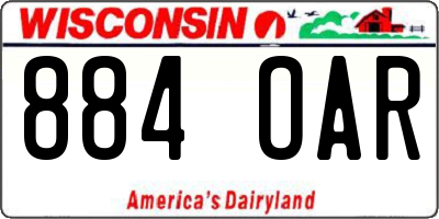 WI license plate 884OAR