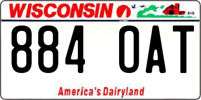WI license plate 884OAT