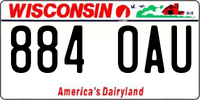 WI license plate 884OAU