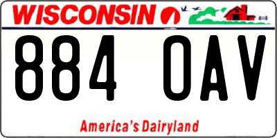 WI license plate 884OAV