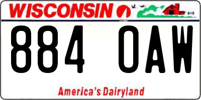 WI license plate 884OAW