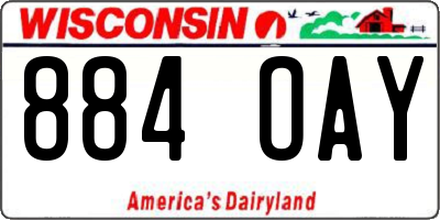 WI license plate 884OAY