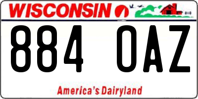 WI license plate 884OAZ