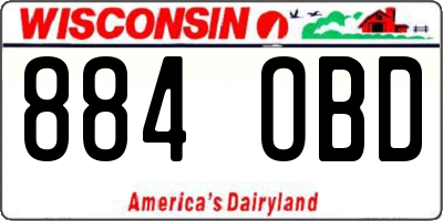 WI license plate 884OBD