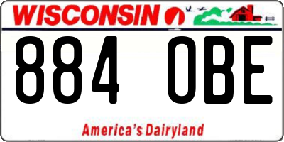 WI license plate 884OBE