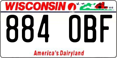 WI license plate 884OBF