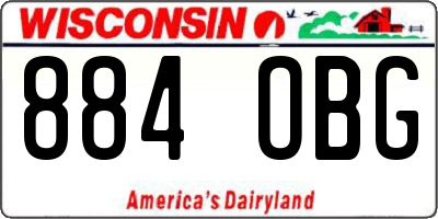 WI license plate 884OBG